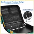 thumbnail image 4 of Zipper Binder with Shoulder Strap 2 inch 3 Ring Waterproof File Folder Organizer Bag 500 Sheet Vintage Yellow Rose Pattern, 4 of 8