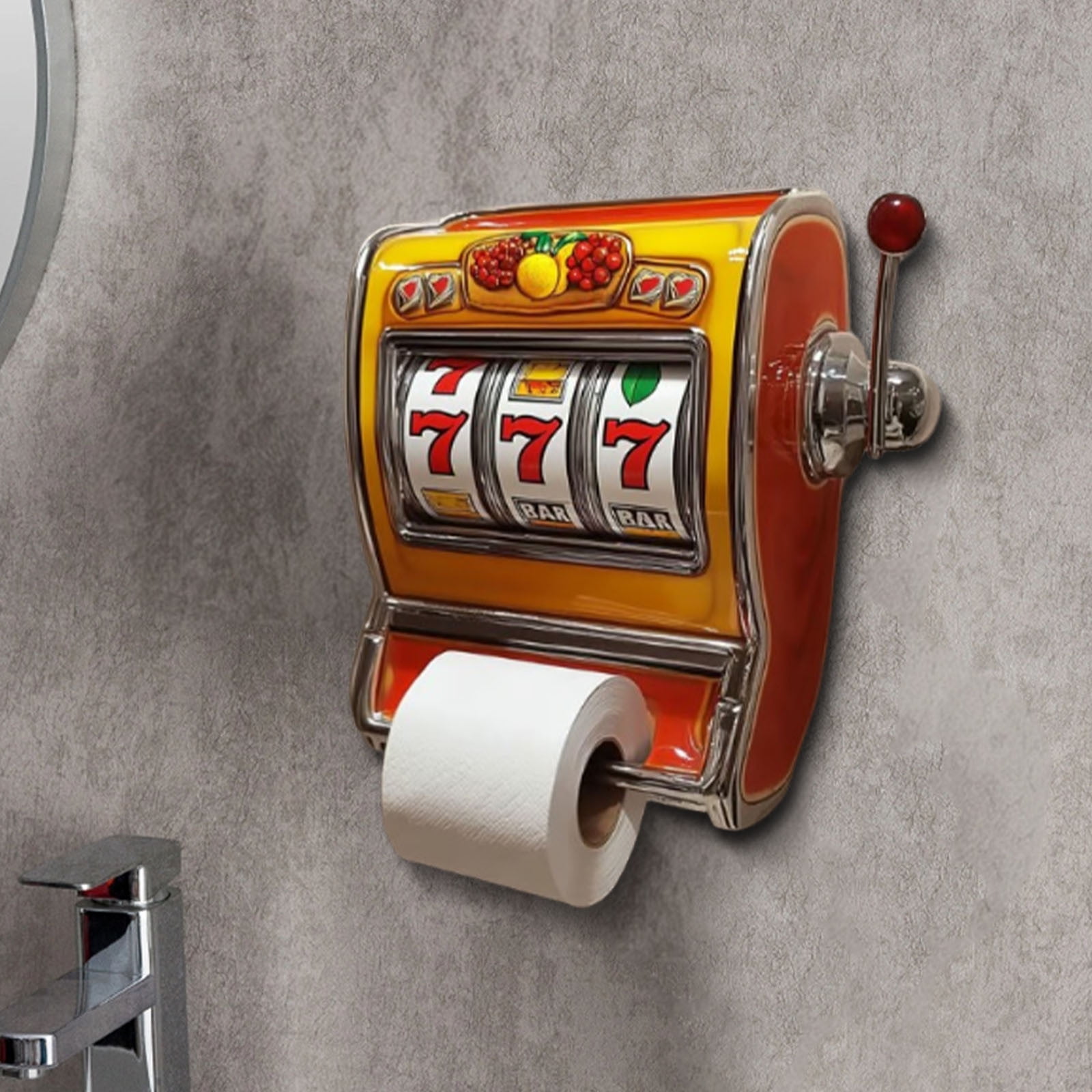 Novelty Vending Machine Shape Toilet Paper Holder - Wall Mounted Bathroom Tissue Dispenser & Storage Rack, Whimsical Funny Decor for Home, Housewarming Gift, Easy to Install