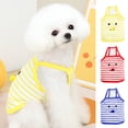 thumbnail image 2 of Vivid Color Striped Pet Vest - Fine Workmanship Polyester Clothes with Cute Fur Balls for Teddy - Perfect for Summer, 2 of 8