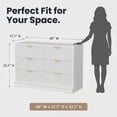thumbnail image 7 of Homall Fluted 6 Drawers Dresser for Bedroom, 48" Modern Chest of Drawers with Metal Handle, Wood Closet Storage Organizer for Living Room, White, 7 of 7