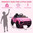 thumbnail image 6 of iYofe 12V Lamborghini Ride on Cars with Remote Control, Powered Ride on Toys with Music, USB/AUX Ports, LED Lights, 3 Speeds, 4 Wheels Electric Cars for Kids Toddlers Ages 3-5, Pink, 6 of 10