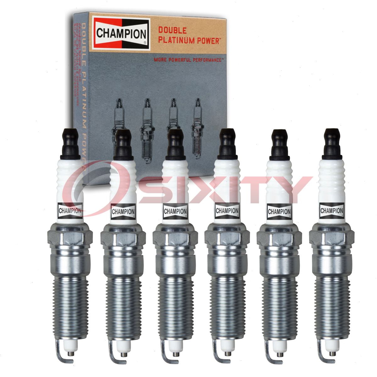 6 pc Champion 7440 Double Platinum Spark Plugs for RE14PLP5 Ignition Wire Secondary