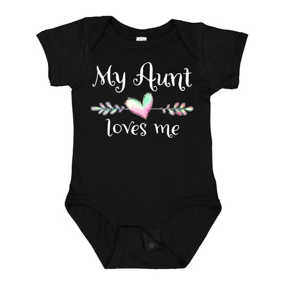 Inktastic My Aunt Loves Me Heart Boys or Girls Baby Bodysuit