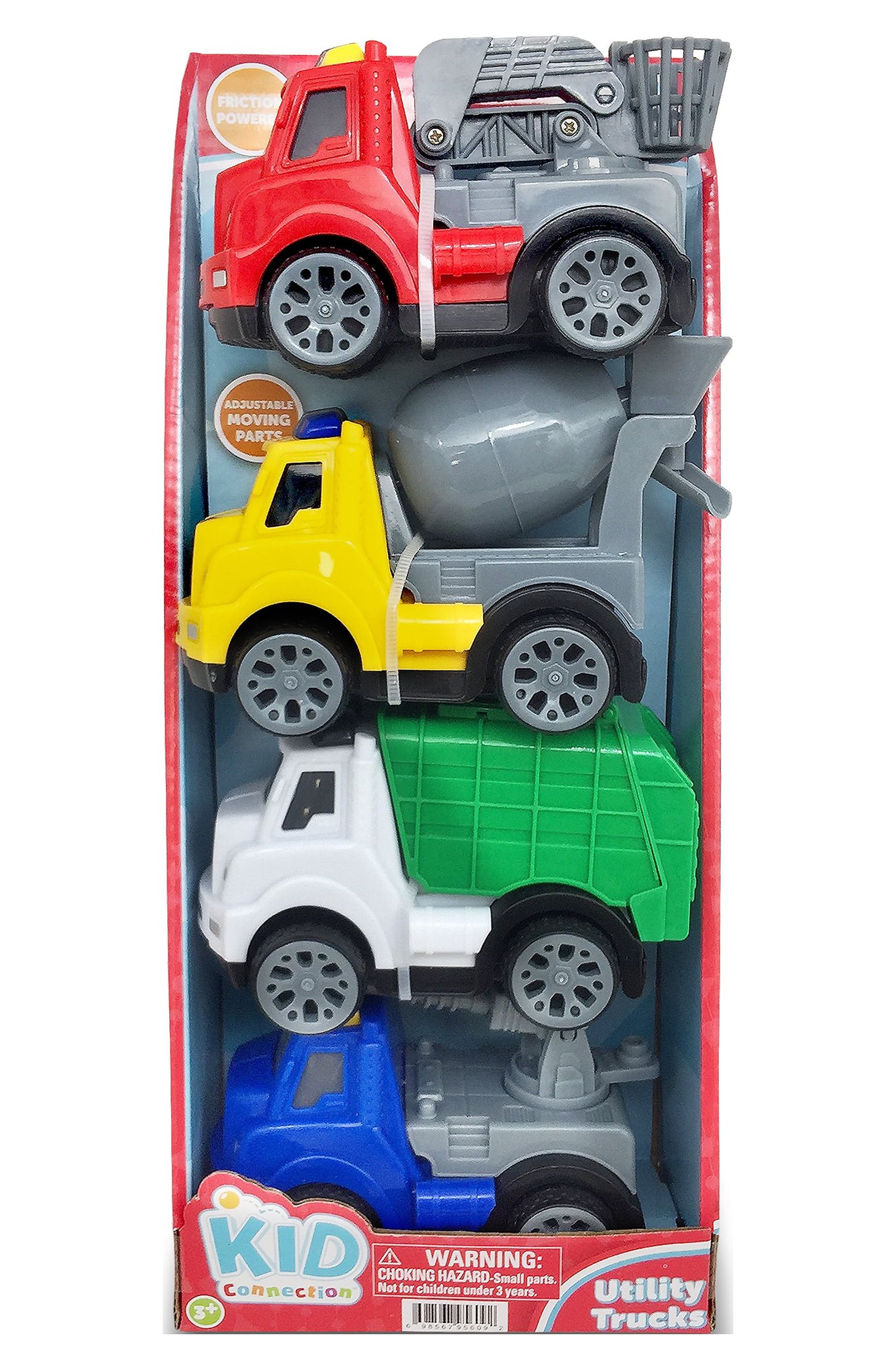 Kid Connection Friction Powered Utility Trucks Play Set, 4 Pieces - image 5 of 6