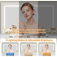 thumbnail image 4 of 2025 New Vanity Desk with Large Mirror and Lights, Makeup Vanity with Charging Station, 3 Lighting Modes Adjustable Brightness, Vanity Table Set with 7 Drawers, Makeup Table for Bedroom, 4 of 7