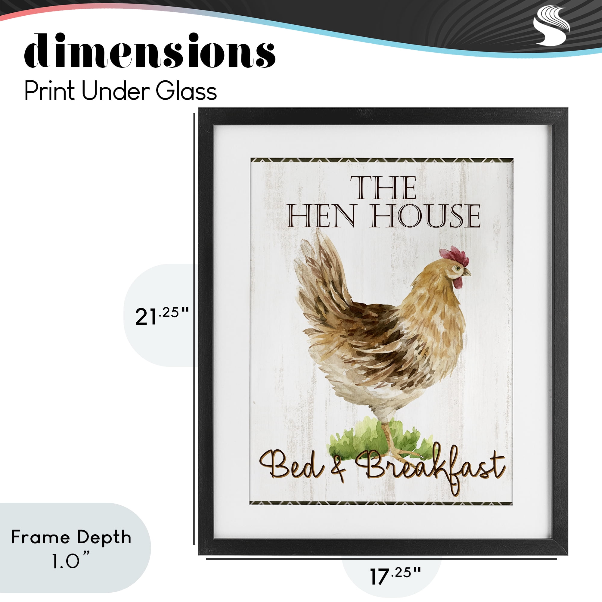 Stupell Industries Hen House Bed and Breakfast Black Framed Print Under Glass, design by Anne Bailey