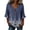 Blue, variant on Domzest Womens 3/4 Sleeve Lenth Linen Tops V Neck Boho Floral Print Tunic Shirt Casual Loose Fit Button Up Blouse Multicolor S