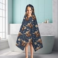 thumbnail image 6 of Blue Highland Cow Flower Pattern Hooded Bath Towel，50"x30" for Ages 3 To 12 Kids, Quick Dry Lightweight Soft Microfiber Hood Beach Towel Cover Up for Kids, 6 of 7