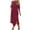 Hot Pink, variant on Odeerbi Cotton Linen Maxi Dresses for Women 2025 Trendy Solid Color Round Neck Mid Sleeve Dress Hot Pink