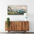 thumbnail image 6 of HFDF Farmhouse Canvas Wall Art Vintage Pickup Pastoral Barn Scene Painting Rustic Blue Truck with Blooms Spring Floral Accents Artwork Prints for Home Living Room Guest Bedroom Decor 24x20inch Framed, 6 of 7