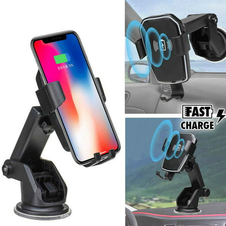 Qi 10W Wireless Automatic Clamping Fast Charging Car Charger For iPhone X XS Samsung S10 S10E S10+
