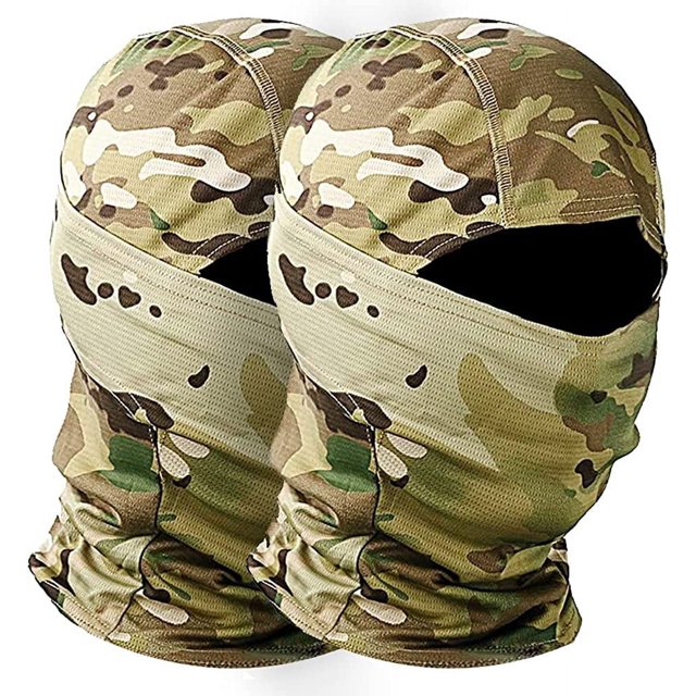 HESHENG - Máscara facial de camuflaje militar, bandana, pasamontañas, capucha, gorro para hombres y mujeres, entrenamiento táctico, ciclismo, esquí, resistente al viento, caza