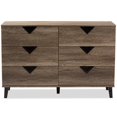 thumbnail image 3 of Baxton Studio Wales 6 Drawer Double Dresser in Light Brown, 3 of 10