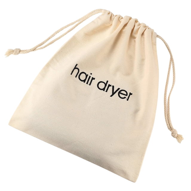 Bolsa con cordón para secador de pelo ERKXD, ideal para viajes y baño (blanca)