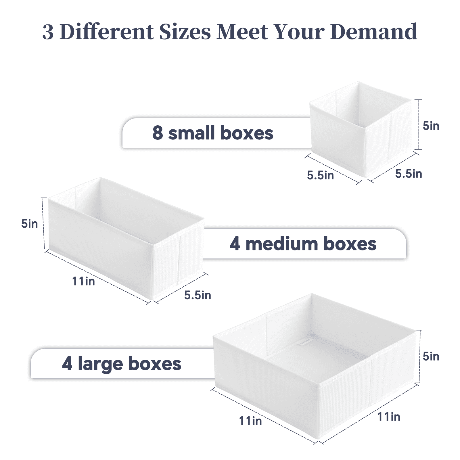 Criusia Drawer Organizer Clothes, Foldable Closet Organization and Storage for Nursery, Bedroom, white