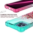 thumbnail image 5 of GALAXY WIRELESS USA for T Mobile Revvl 6x 5G/Revvl 6 5G Case Liquid Glitter Phone Case Cover w/Tempered Glass Screen Protector - Teal/Pink, 5 of 5
