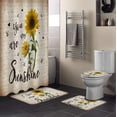 thumbnail image 3 of FMSHPON Rustic Sunflower 4 Piece Bathroom Set Shower Curtain Bath Rug Contour Mat and Toilet Lid Cover, 3 of 7