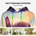 thumbnail image 4 of Lsque Colorful Cloud Sleeping Cat Pattern Casual Women's Hoodie,Hooded Sweatshirt with Kangaroo Pocket,Pullover Hoodie with Eye-catching Drawstrings-X-Large, 4 of 7