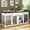 White, variant on NARTRU 72.4" Large Double Dog Crate Kennel Furniture with Divider and 2 Drawers for 2 Medium or Large Dogs Indoor, Black+Natural Tabletop