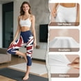 thumbnail image 7 of SCRAWLGOD Union Flag Splash Women's Elastic Capris Leggings with 2 Pockets Breathable Yoga Athletic Workout Cropped Leggings Squat Proof Comfy Capri Yoga Pants, XXL, 7 of 7