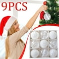 thumbnail image 6 of Axiiglly 9Pcs Christmas Balls Ornaments, 3.15" Shatterproof Christmas Balls Set, Multi-Pattern Painted Xmas Hanging Balls for Christmas Trees Decorations, Home Holiday Party Decor-White, 6 of 8