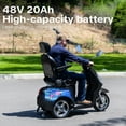 thumbnail image 3 of Upgrade Heavy Duty 3 Wheel Mobility Scooter for Seniors & Adults 500lbs Capacity,Arshin Electric Powered Wheelchair Device for Travel,800W All Terrain Mobility Scooter,31 Miles Range,7-15 Mph(Black), 3 of 14