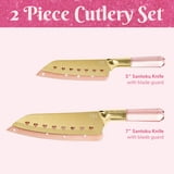 Paris Hilton 2 Piece Stainless Steel Santoku Knife Set, Jewel Handles ...