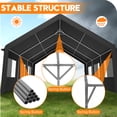 thumbnail image 5 of EASYHAWK 20'x20' Heavy Duty Outdoor Garage Carport Canopy with Side-Opening Door, Roll-Up Windows and Four-Hole Base, Black, 5 of 8