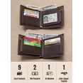 thumbnail image 4 of Mandu RFID Men's Bifold Wallet 9 Card Slots & 1 ID Window Zipper Coin Pocket Slim Travel Brown Wallet for Men, 4 of 6