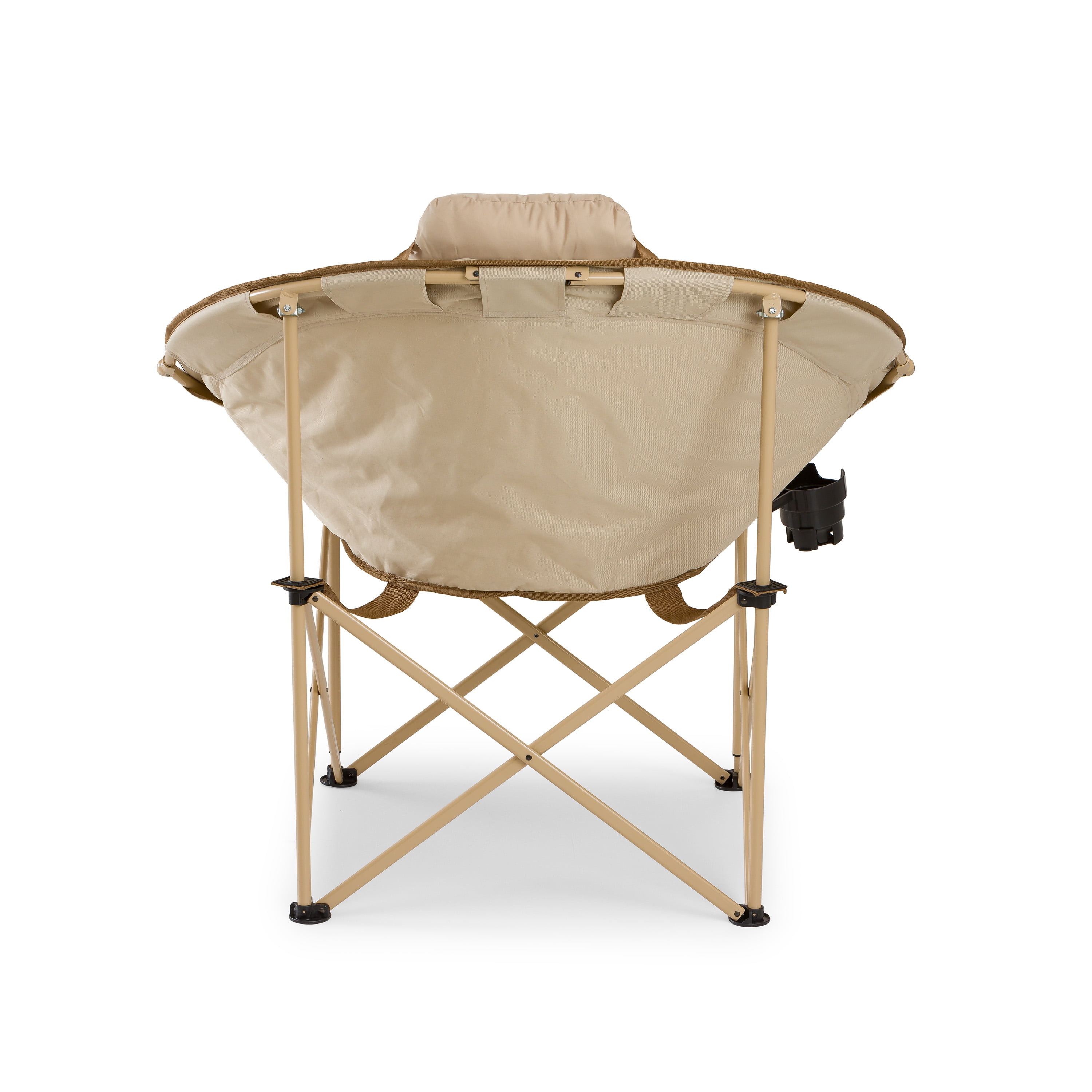 Ozark Trail Glamping Round Chair, Oversized & Padded, Soft Cozy Fabric, 300 lbs Capacity, Portable Camping & Outdoor Chair, Tan