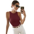 thumbnail image 3 of REORIA Tank Bodysuit for Women Halter Neck Sleeveless Ribbed Bodysuit Basic Tank Tops, 3 of 9
