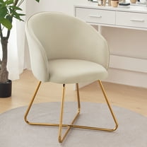 Furniliving Velvet Accent Chair Makeup Vanity Chair with Back Leisure Chair for Living Room,Khaki