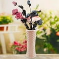 thumbnail image 5 of Plastic Glazed Vase for Flower Arrangement, Decorative Home Decor, Dried & Fresh Flower Holder, 8.8x3.5in, Blue Pink White Options, 5 of 6