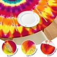thumbnail image 4 of Colorful Rainbow Tie Dye Spiral Pattern Round Fitted Tablecloth with Elastic Edge,Dining Table Cover Waterproof,Outdoor Round Tablecloth for Camping,Dining,Indoor and Outdoor, 4 of 7