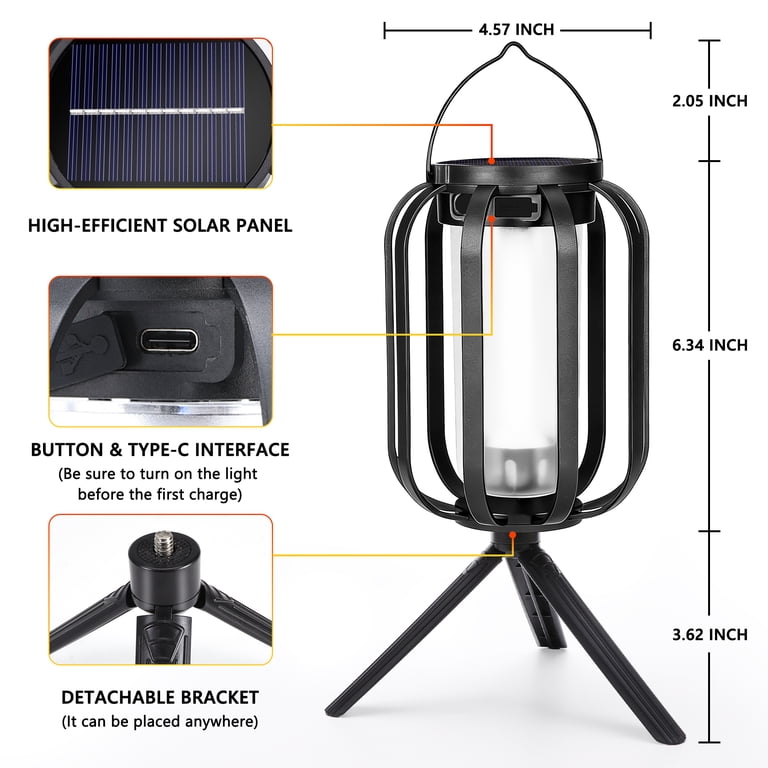 Toodour Solar Hanging Lanterns 2 Pack With 4 Lighting Modes photo 5