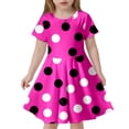 thumbnail image 1 of LUOGENLI Robe Mode pour Enfants Imprimé à Pois Robe Ajustée à Manches Courtes (4 13 Ans) Robe Maxi pour Filles Été 2025 4-5 Ans, 1 of 5