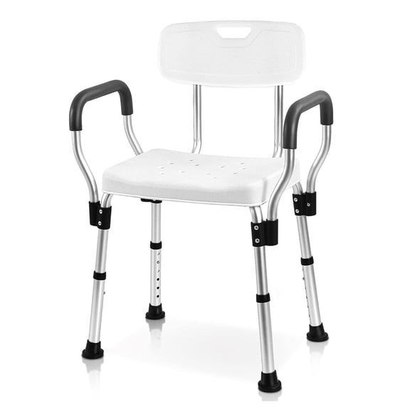 Sangohe Shower Chair, Heavy Duty Shower Seat with Back, Arms, Adjustable Height, Ideal for Bathtub, Handicap, Elderly, 796C