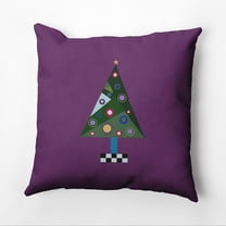 16" x 16" Simply Daisy Crazy Christmas Polyester Accent Pillow, Purple (1 Count)
