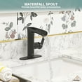 thumbnail image 6 of CASAINC Single Handle Single Hole Bathroom Vanity Sink Waterfall Spout Bathroom Faucet with Filter Particles in Matte Black, 6 of 9