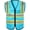 LightBlue, variant on Safety Vest with 5 Pockets & Zipper Reflective High Visibility Vest Class 2 Outdoor Workwear Meets ANSI/ISEA