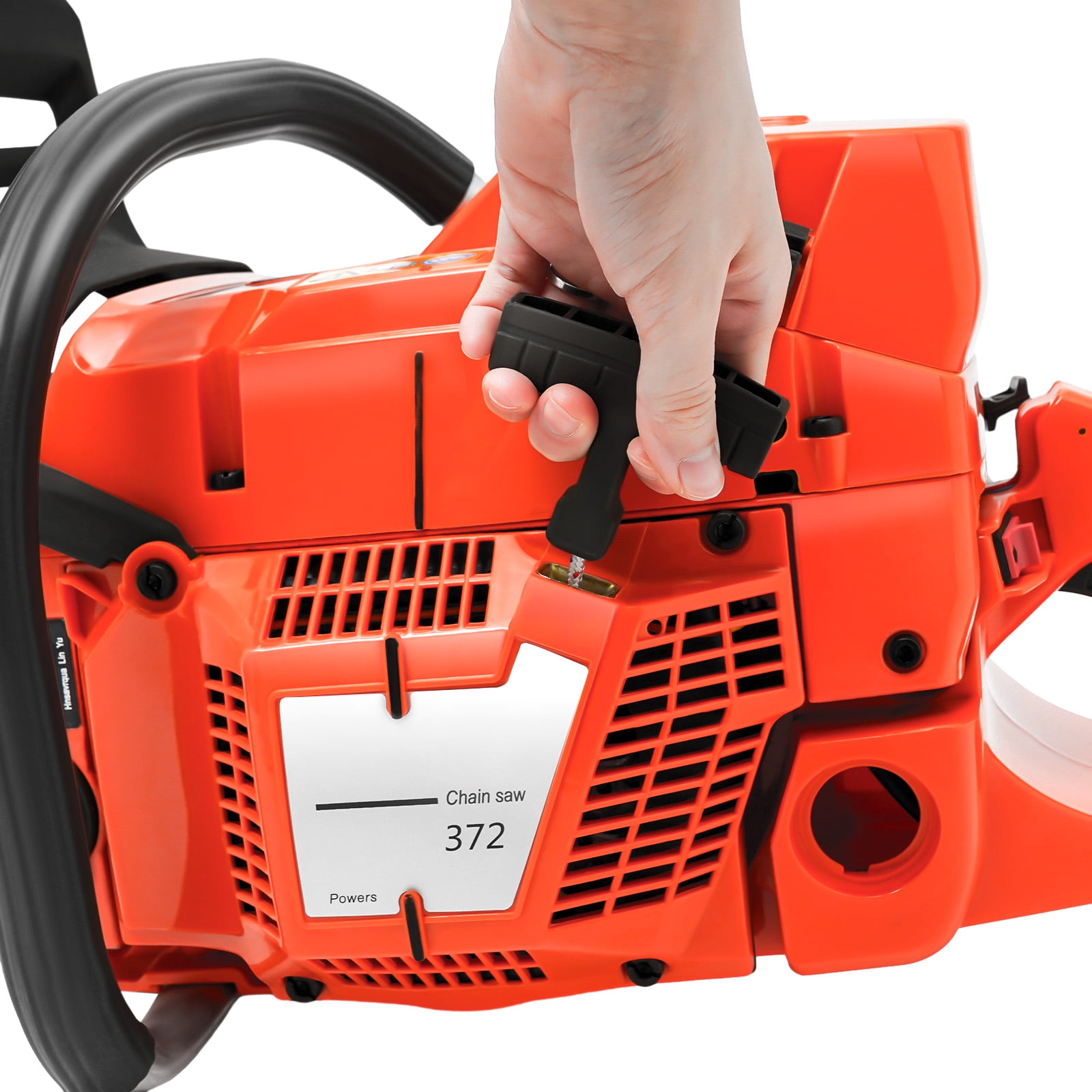 ChicHomey 28"2-Stroke Handheld Cordless Petrol Chain Saw,​​71cc High Power Gas Chainsaw,Double Safety Switch & Ergonomic Handle for Gardening/Logging/Farming (Orange)