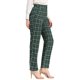 thumbnail image 4 of Pantalones largos rectos de cintura elástica con botones y cremallera de cuadros para mujer INSPIRE CHIC 2XL verde negro blanco, 4 of 8
