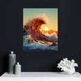 thumbnail image 4 of JRXY Sunrise Ocean Waves Canvas Wall Art For Living Room Bedroom Wall Decor Office Wall Pictures Blue Sea View Wall Paintings Beach Canvas Prints Artwork Modern Bathroom Home Decor 12x16 in, 4 of 4