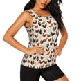 thumbnail image 2 of Xecao Roosters and Chickens print women's scoop neck, loose-fit workout tank tops for the gym., 2 of 9