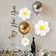 thumbnail image 5 of Paquete de 10 globos de margaritas, globos de flores blancas, globos de aluminio, bonitos accesorios para decoración de fotos, fiesta de cumpleaños, boda, ducha (3 tamaños), 5 of 5