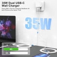 thumbnail image 2 of [Apple MFi CERT] iPhone 15 pro max 15 PLUS Fast Charger 35W Dual USB-C Wall Charger Block, Compact Power Adapter, PD 3.0​​​​ for iPhone Macbook iPad Samsung + Cable USB-C, 2 of 4