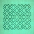 thumbnail image 1 of Ahgly Company Indoor Square Oriental Turquoise Blue Traditional Area Rugs, 5' Square, 1 of 4