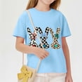 thumbnail image 4 of CYRBOKO Kids Easter T-shirts, Short Sleeve Casual Holiday Cotton Girls Summer Tops Sky Blue Size 4-5 T, 4 of 8