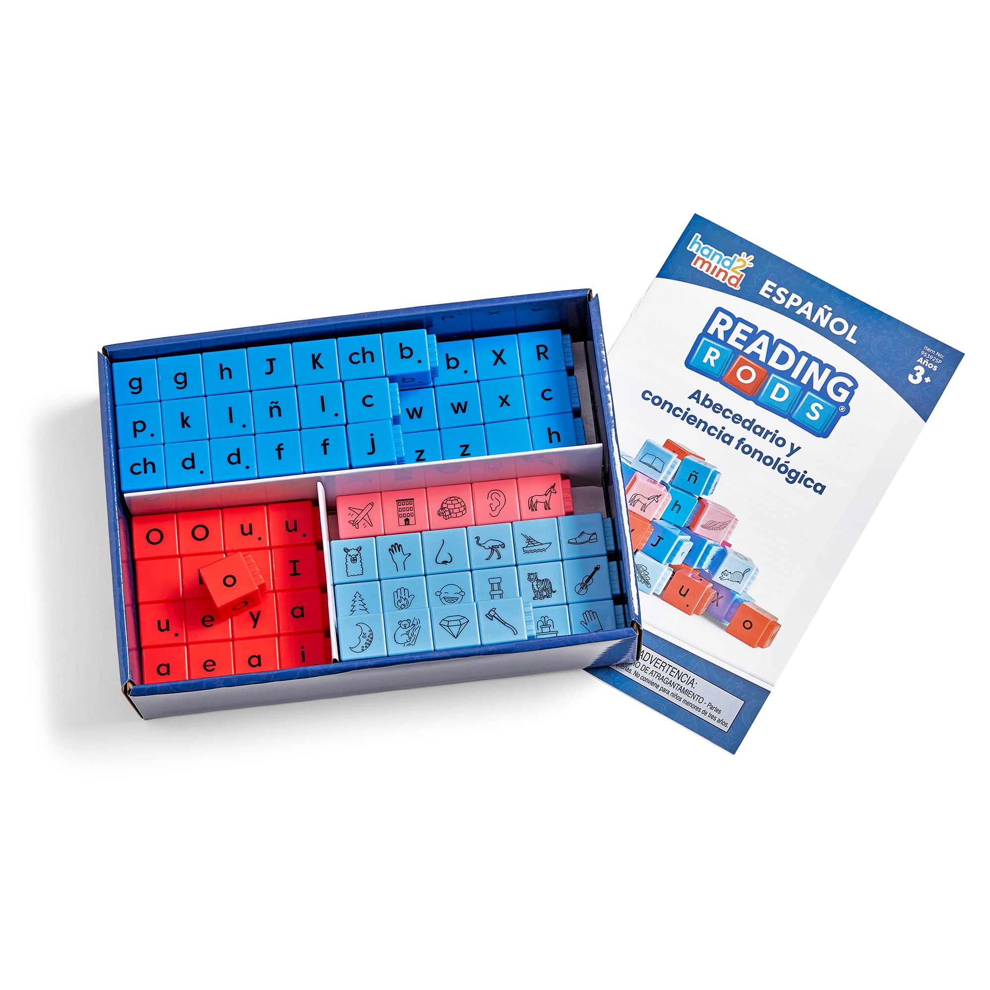 hand2mind Spanish Reading Rods Alphabet & Phonemic Awareness, Word Building Activities, Letter Blocks