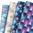 thumbnail image 2 of 12 Sheet Winter Snowflake Wrapping Paper Blue And Purple Snowflake Winter Wonderland Gift Wrap Paper For DIY Crafts Gift Packing Birthday Party, 19.7 X 27.6 Inch, 2 of 9